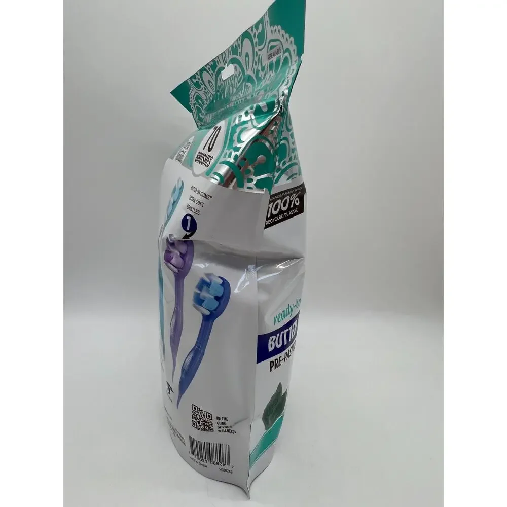 GuruNanda Ready-to-Go Pre-Pasted Toothbrushes Wild Mint 70 Ct